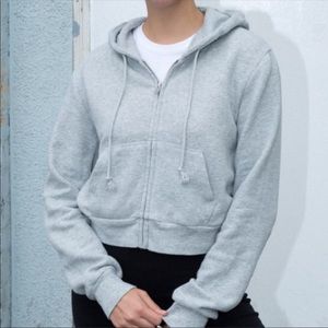 Brandy Melville cropped gray zip up!